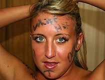 Blond black branded sucks dick interracial facial