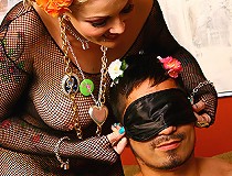 Tatooed Blonde interracial fuck cuckold eats cum